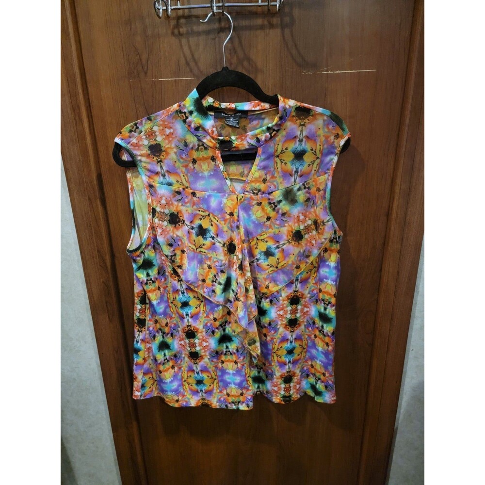 Adele & May Tye Dye Sleeveless Colorful Top Sz XL